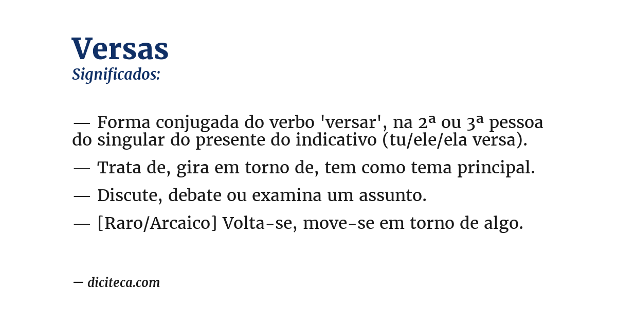 Significado de versas