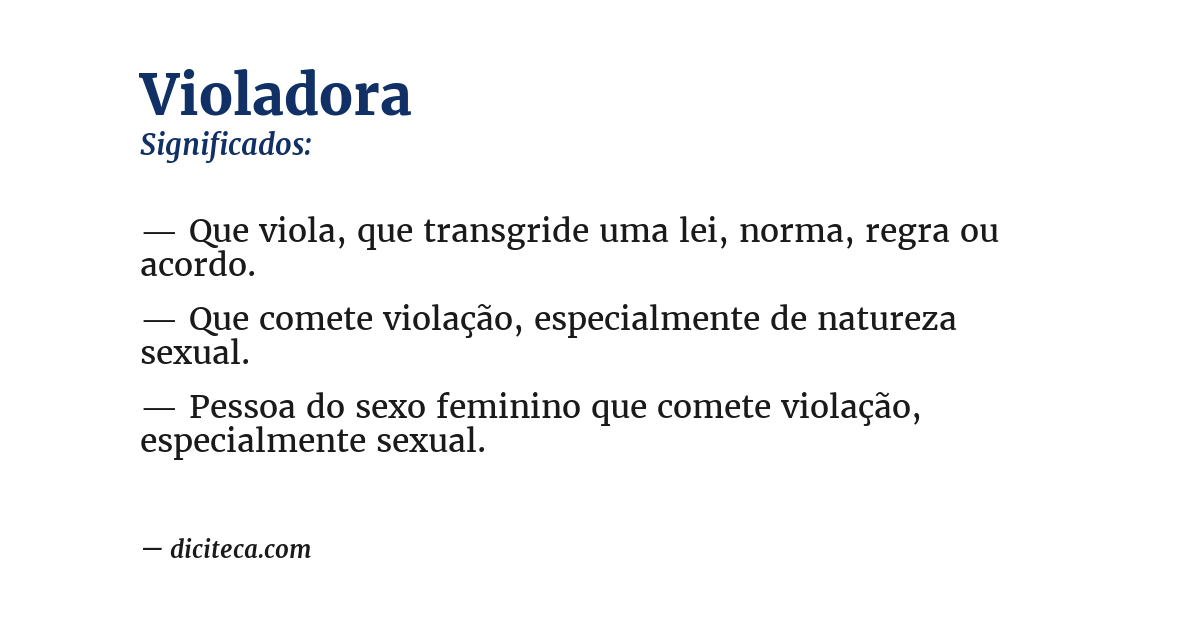 Significado de violadora