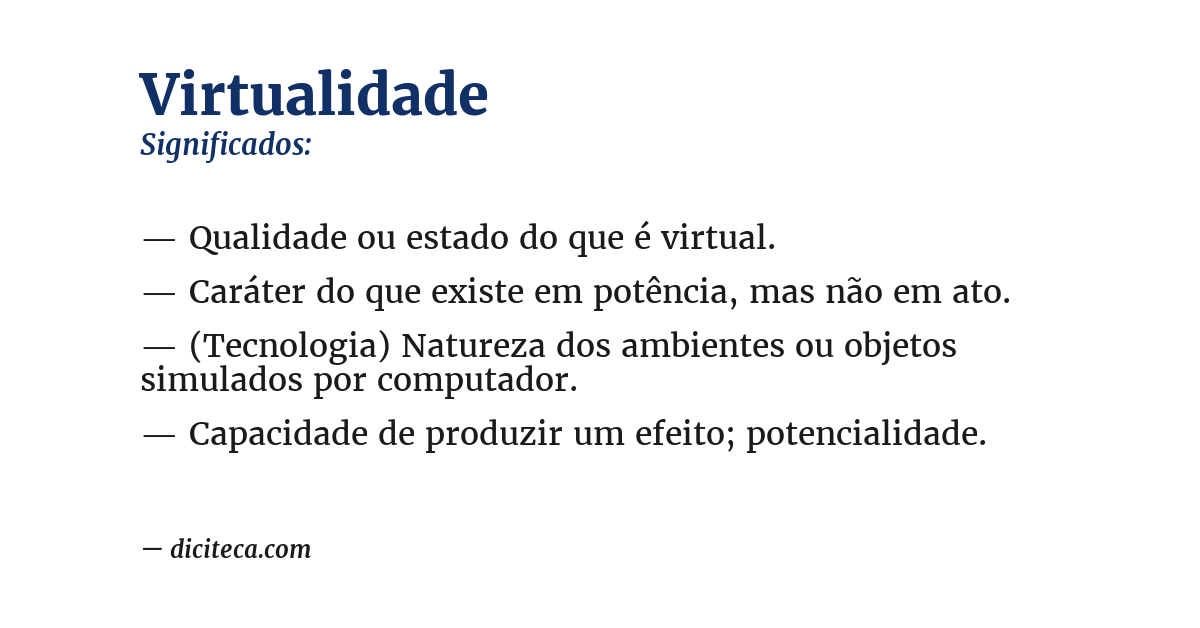 Significado de virtualidade