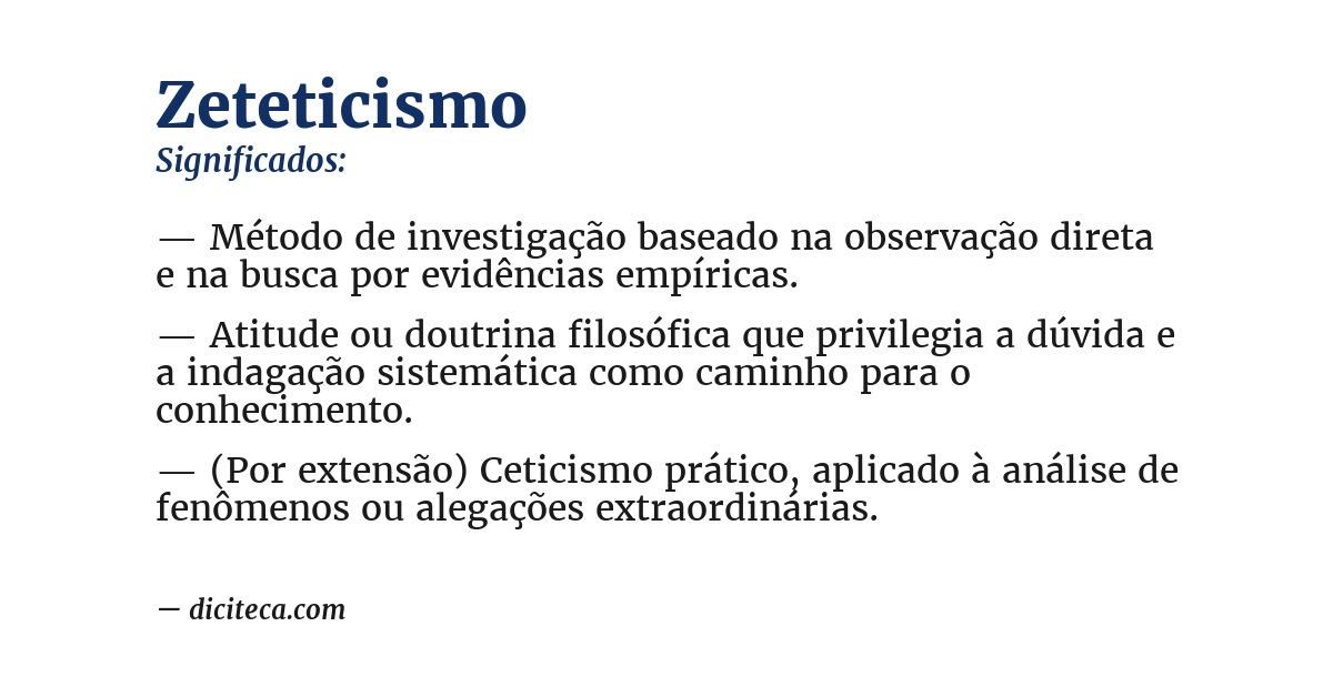 Significado de zeteticismo