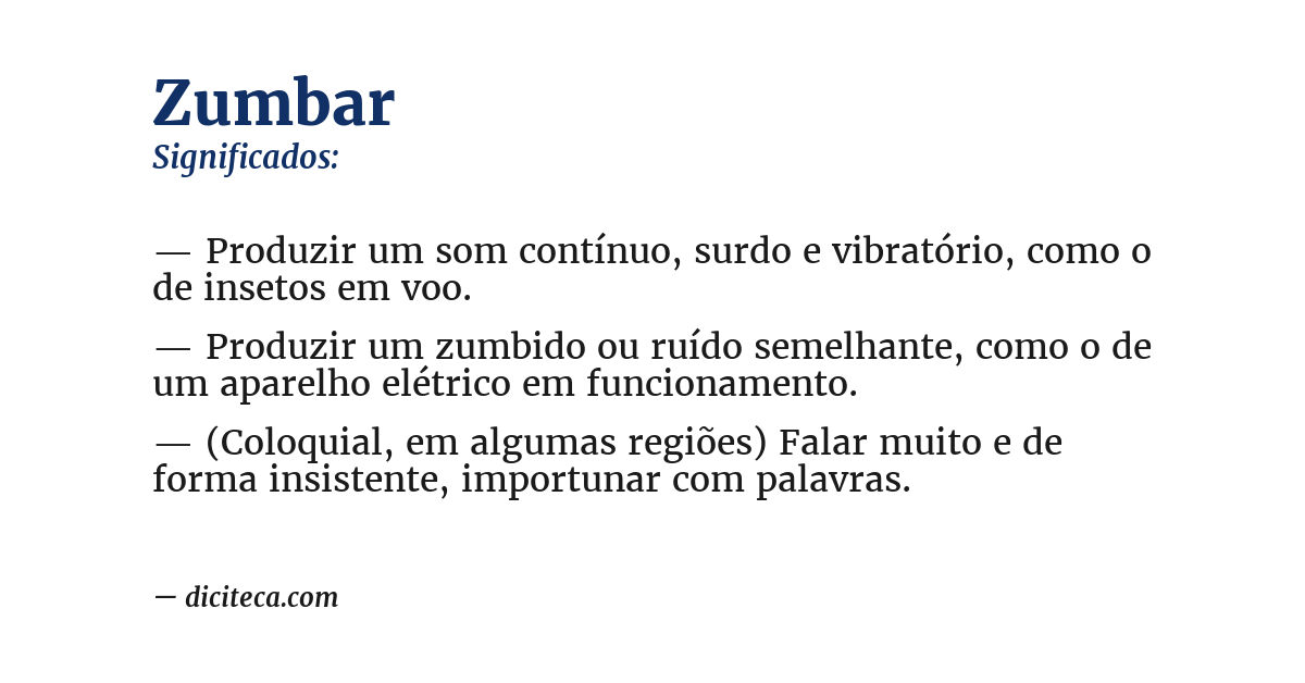 Significado de zumbar
