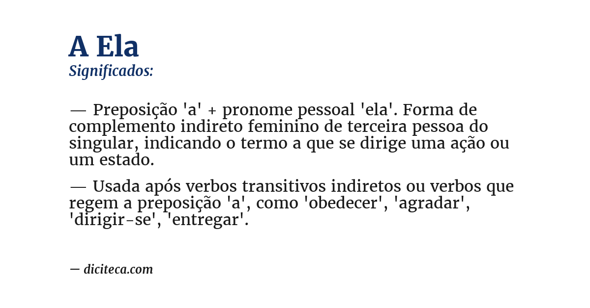 Significado de a ela