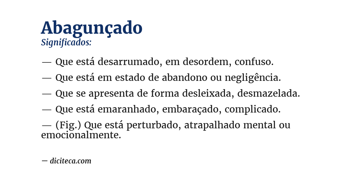 Significado de abagunçado