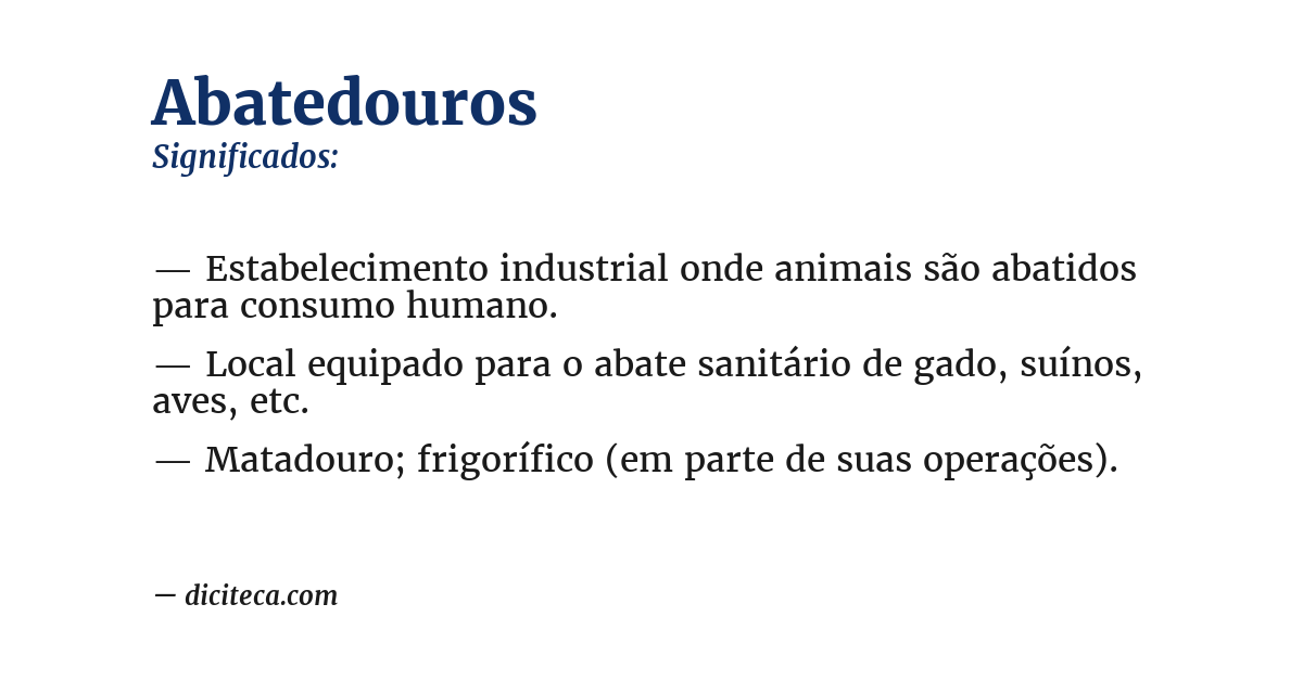 Significado de abatedouros