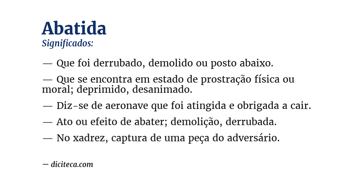 Significado de abatida