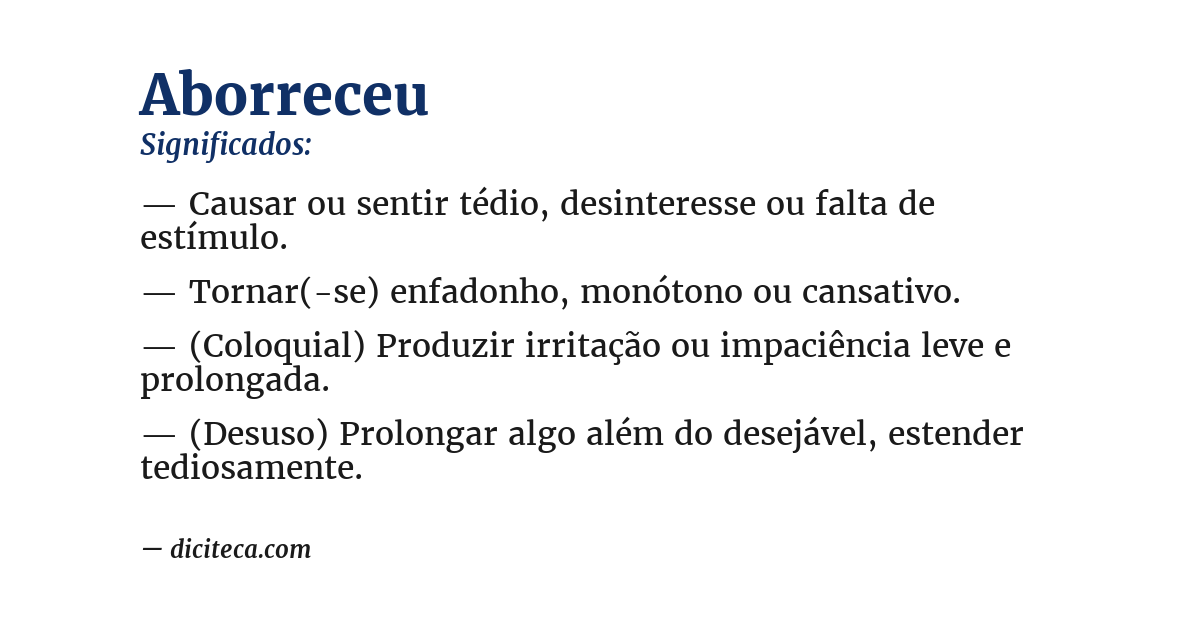 Significado de aborreceu