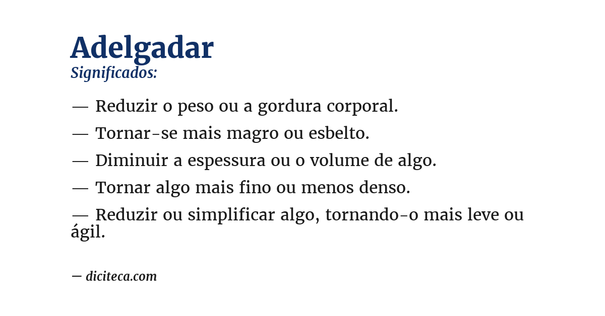 Significado de adelgadar