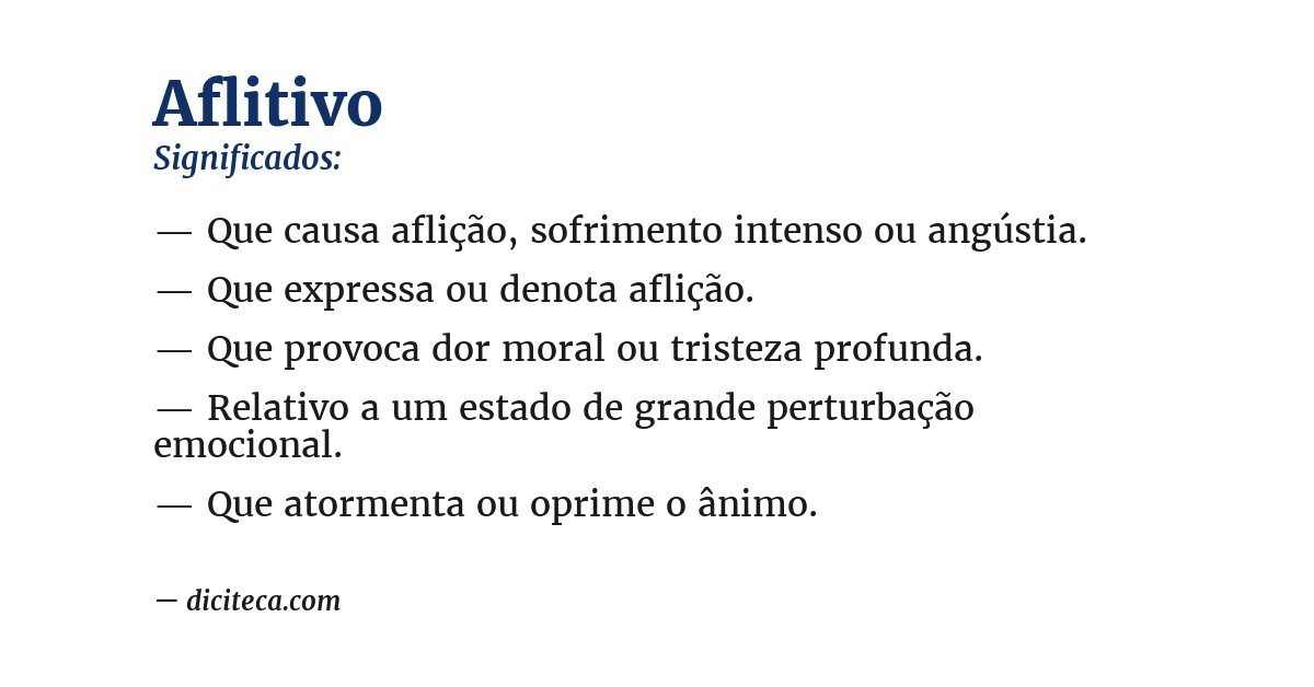 Significado de aflitivo