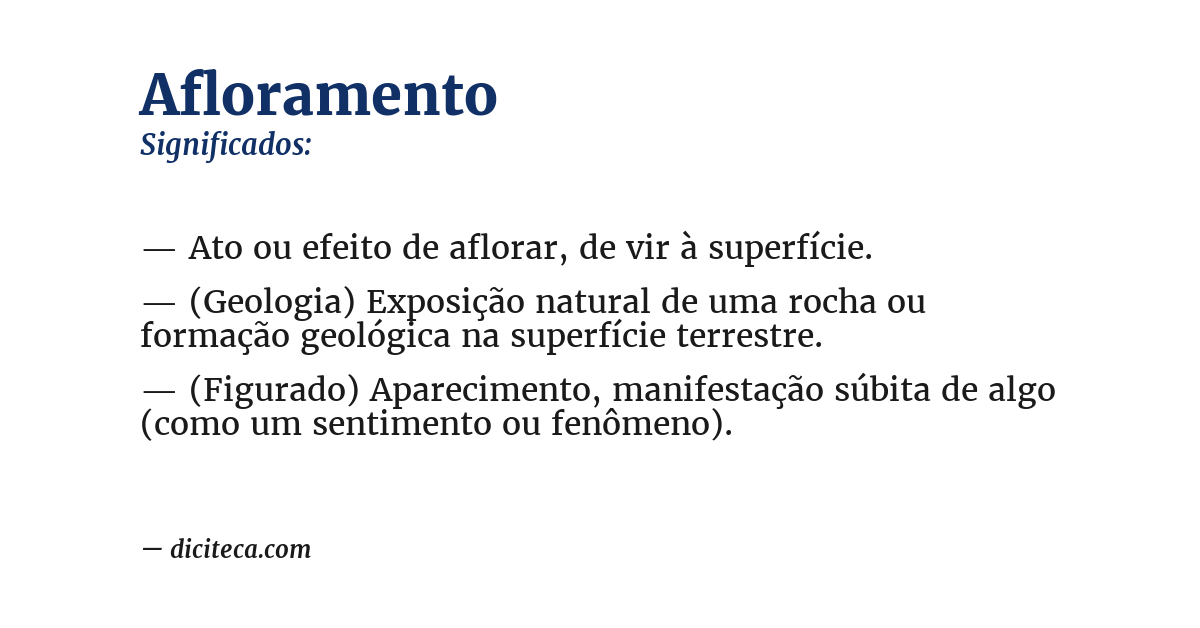 Significado de afloramento