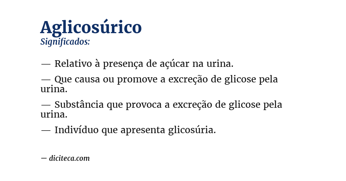 Significado de aglicosúrico