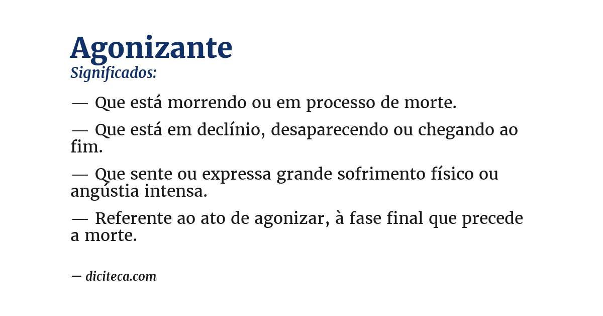 Significado de agonizante
