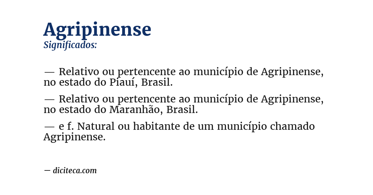 Significado de agripinense