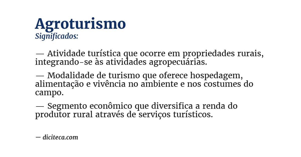 Significado de agroturismo