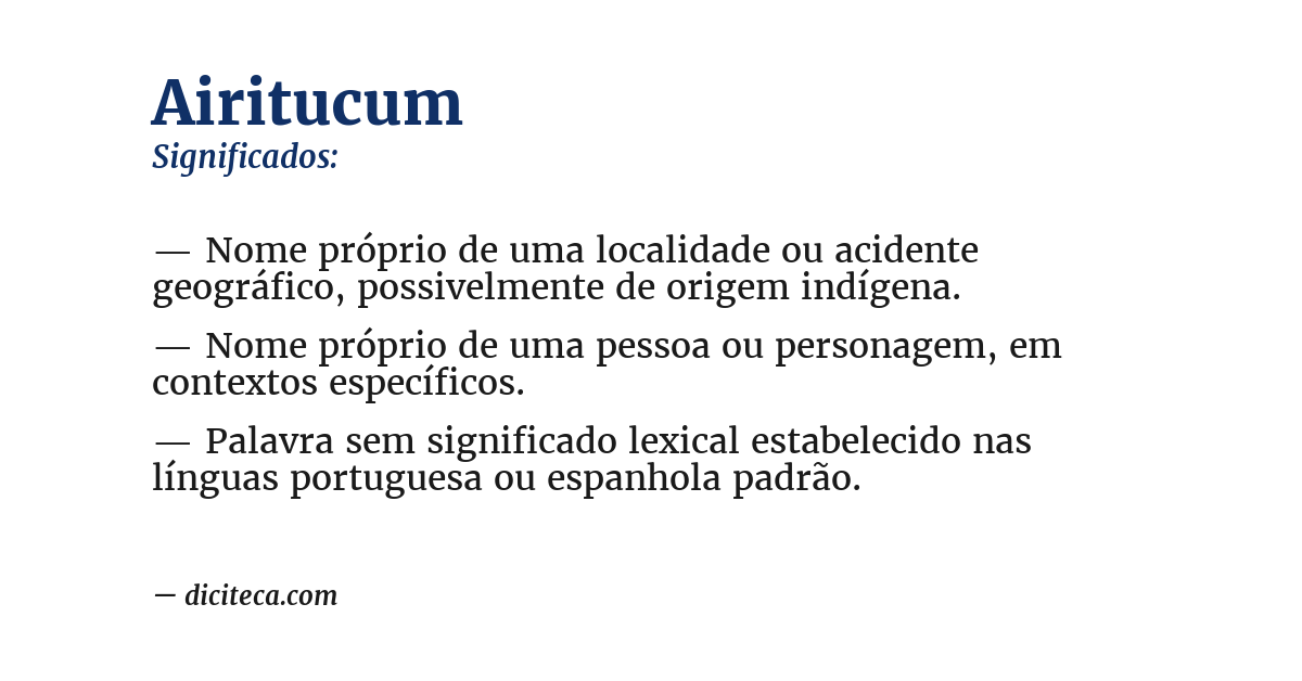 Significado de airitucum