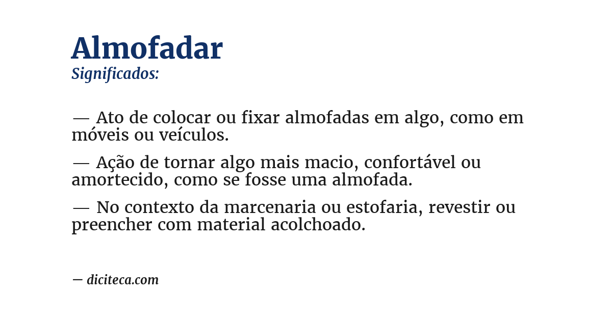 Significado de almofadar