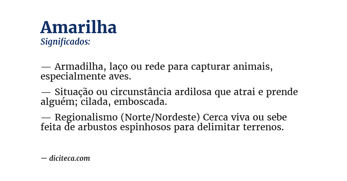 Significado de amarilha