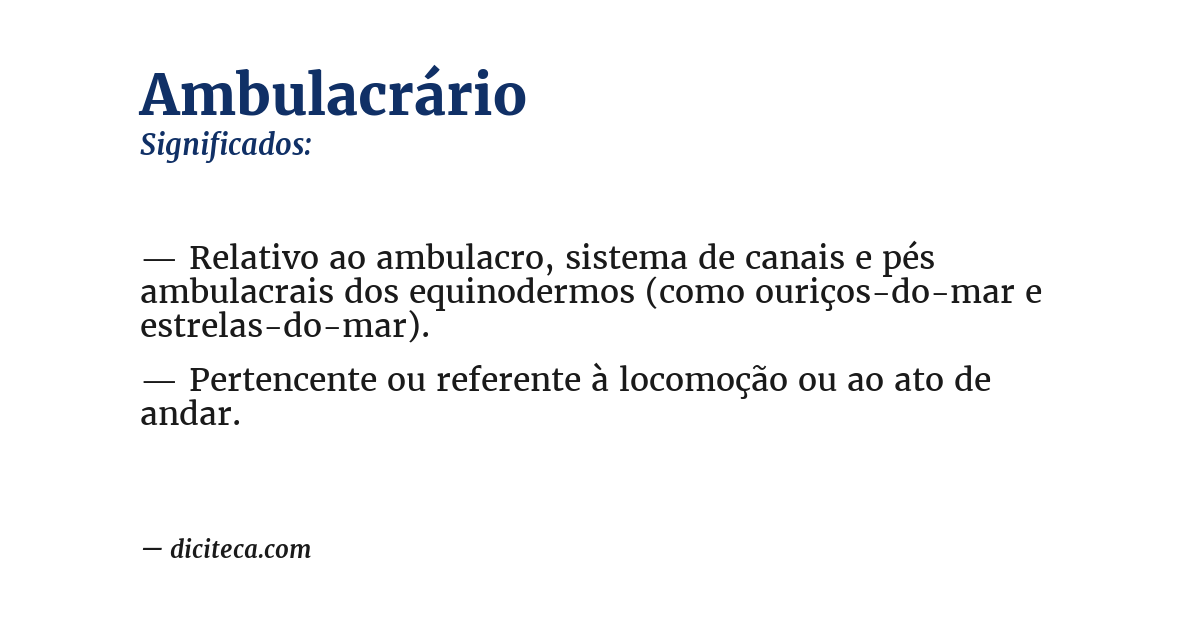 Significado de ambulacrário