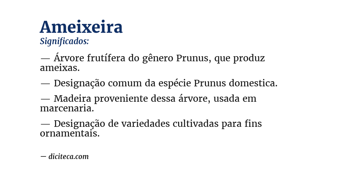 Significado de ameixeira