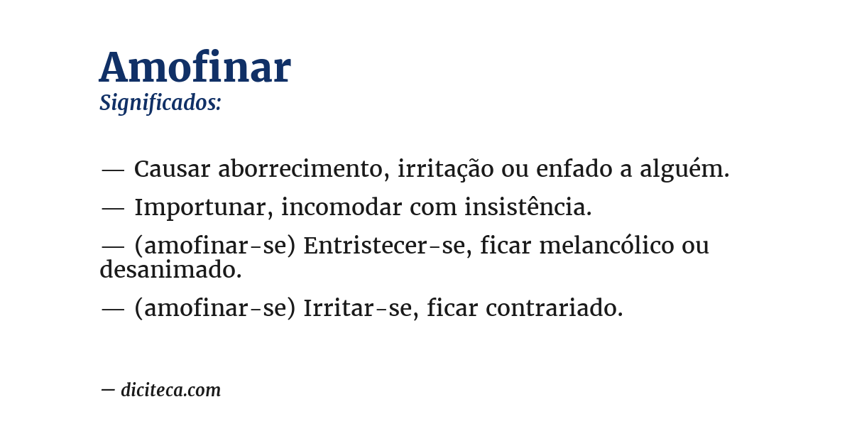 Significado de amofinar