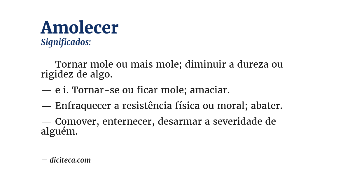 Significado de amolecer
