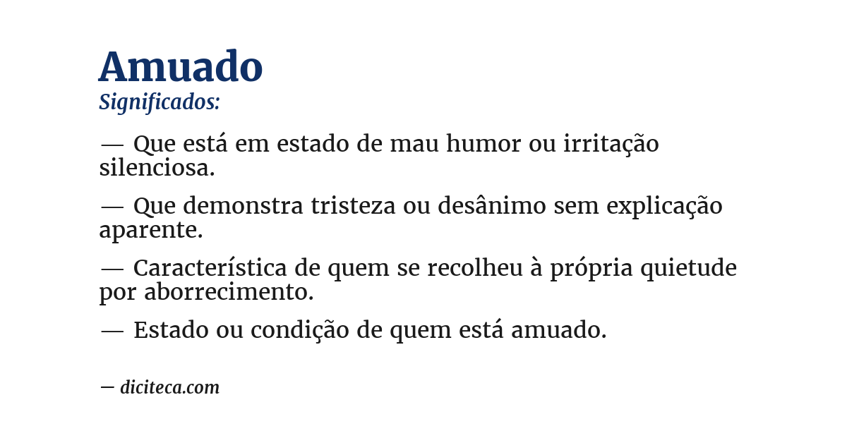 Significado de amuado