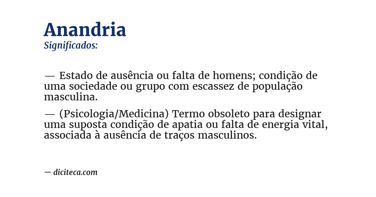 Significado de anandria