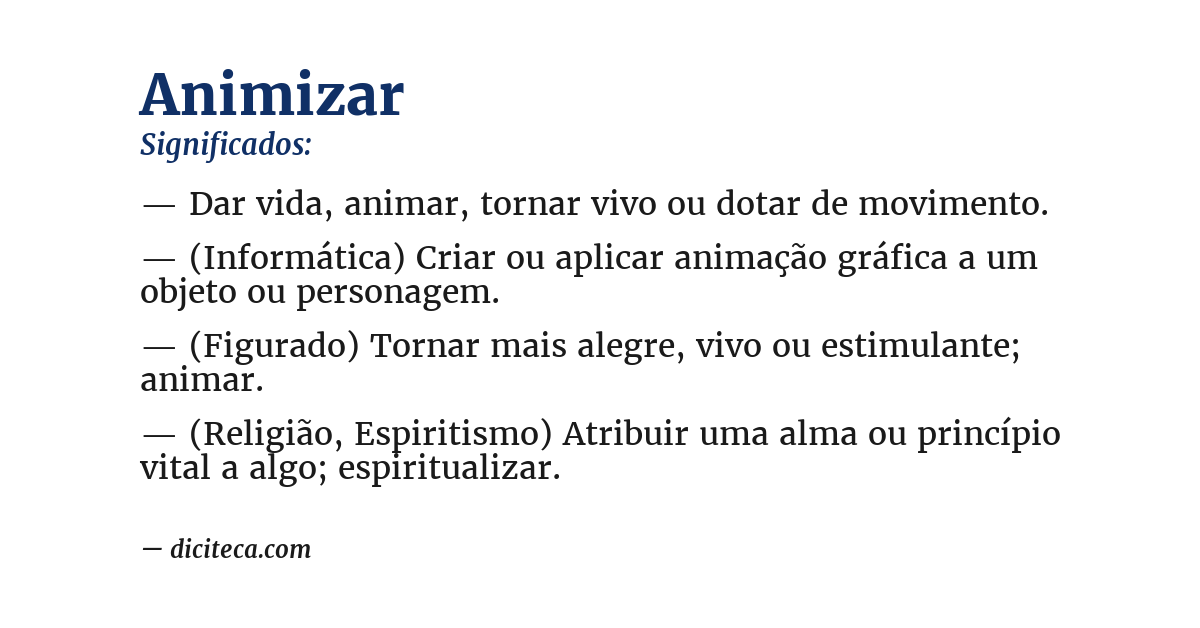 Significado de animizar