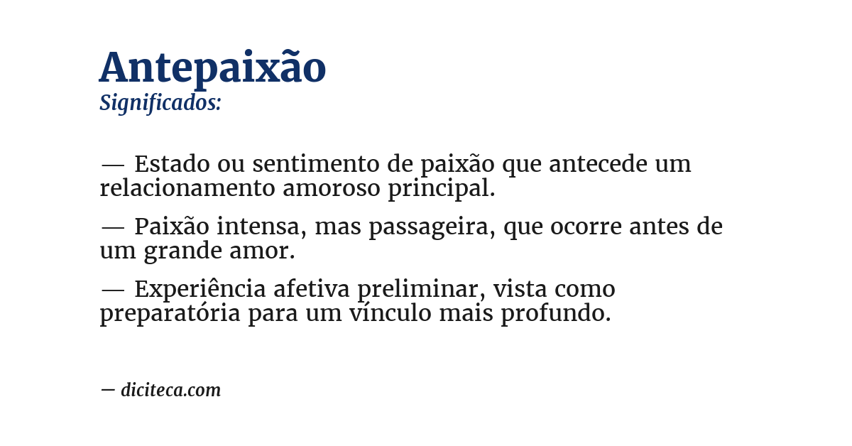 Significado de antepaixão