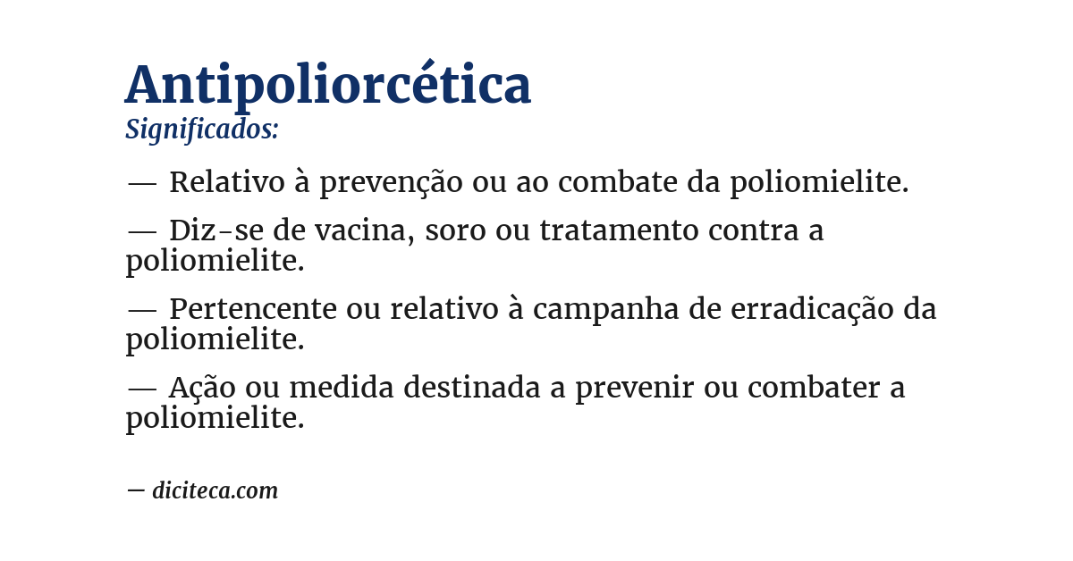 Significado de antipoliorcética
