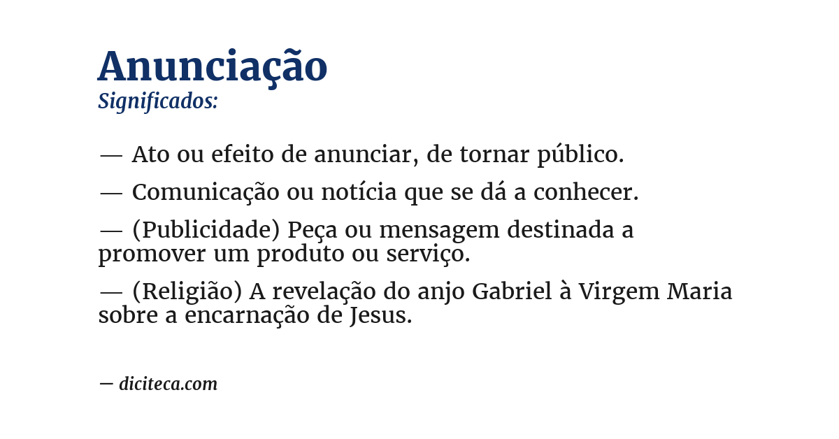 Significado de anunciação