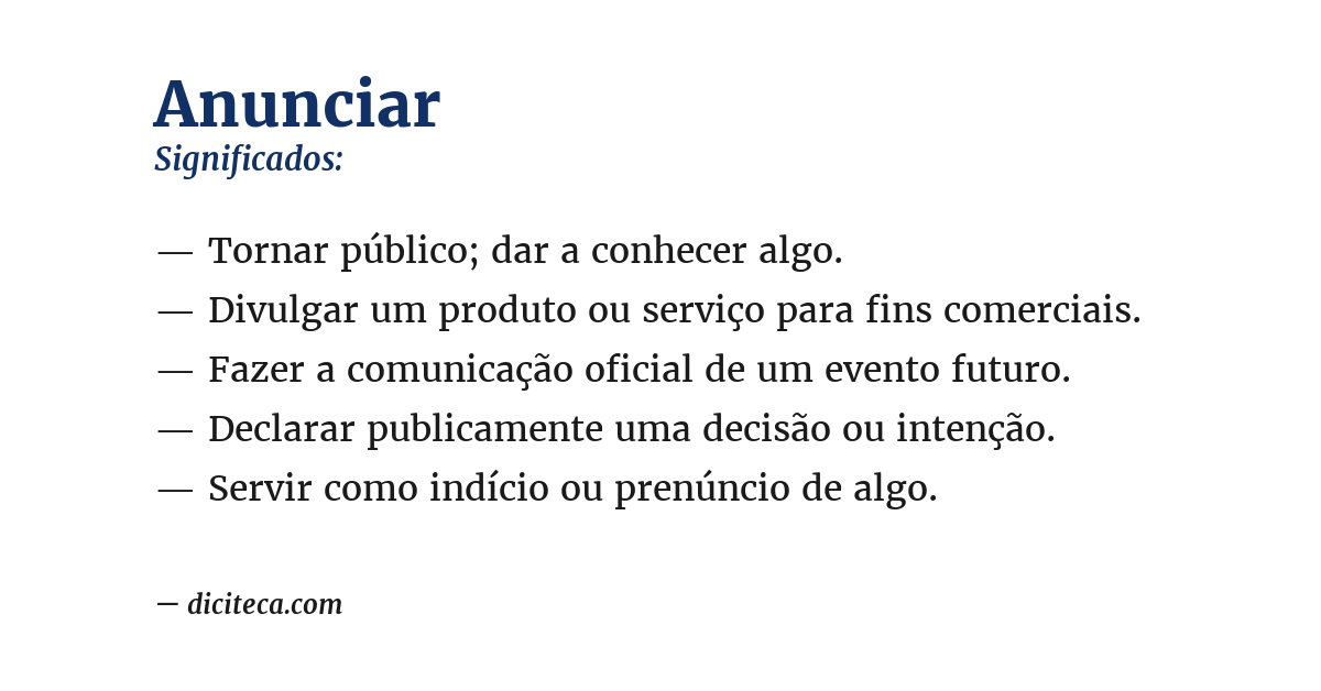 Significado de anunciar