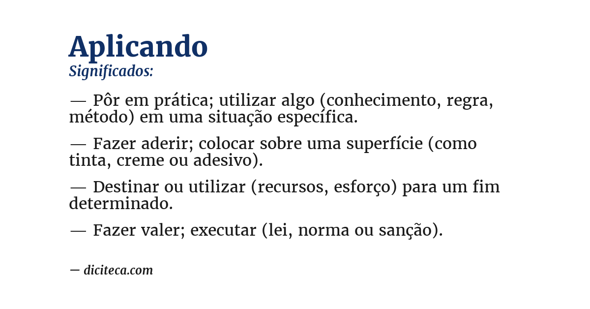 Significado de aplicando