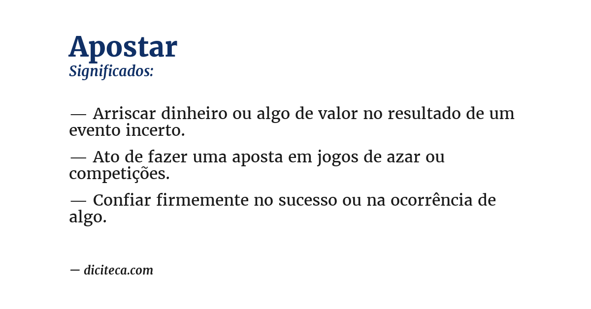 Significado de apostar