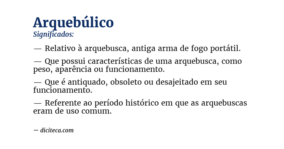 Significado de arquebúlico