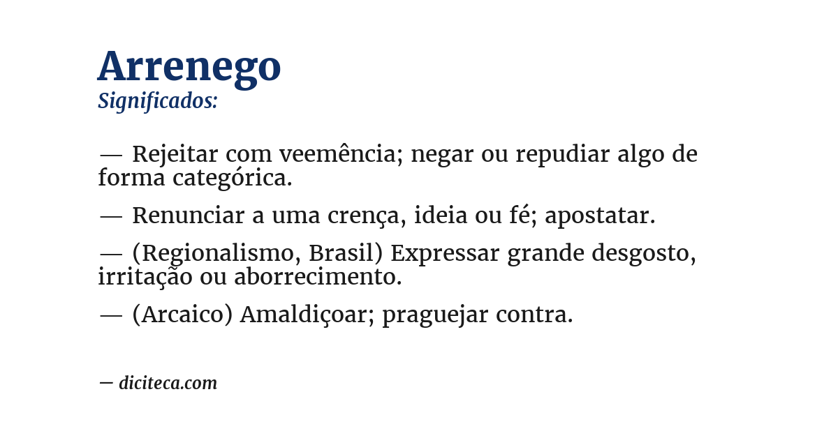 Significado de arrenego