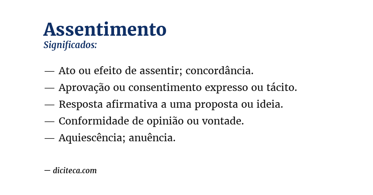 Significado de assentimento