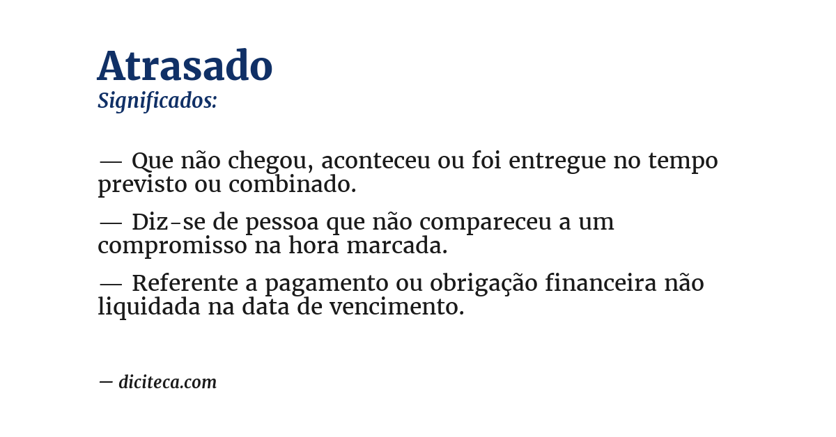 Significado de atrasado