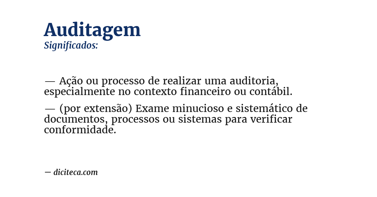 Significado de auditagem