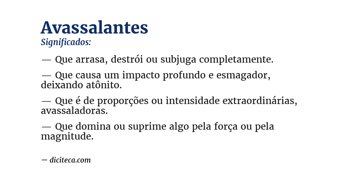 Significado de avassalantes