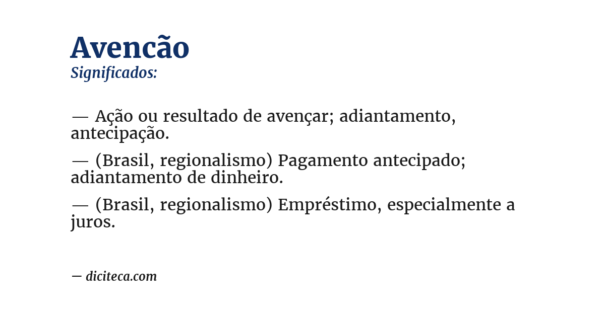 Significado de avencão
