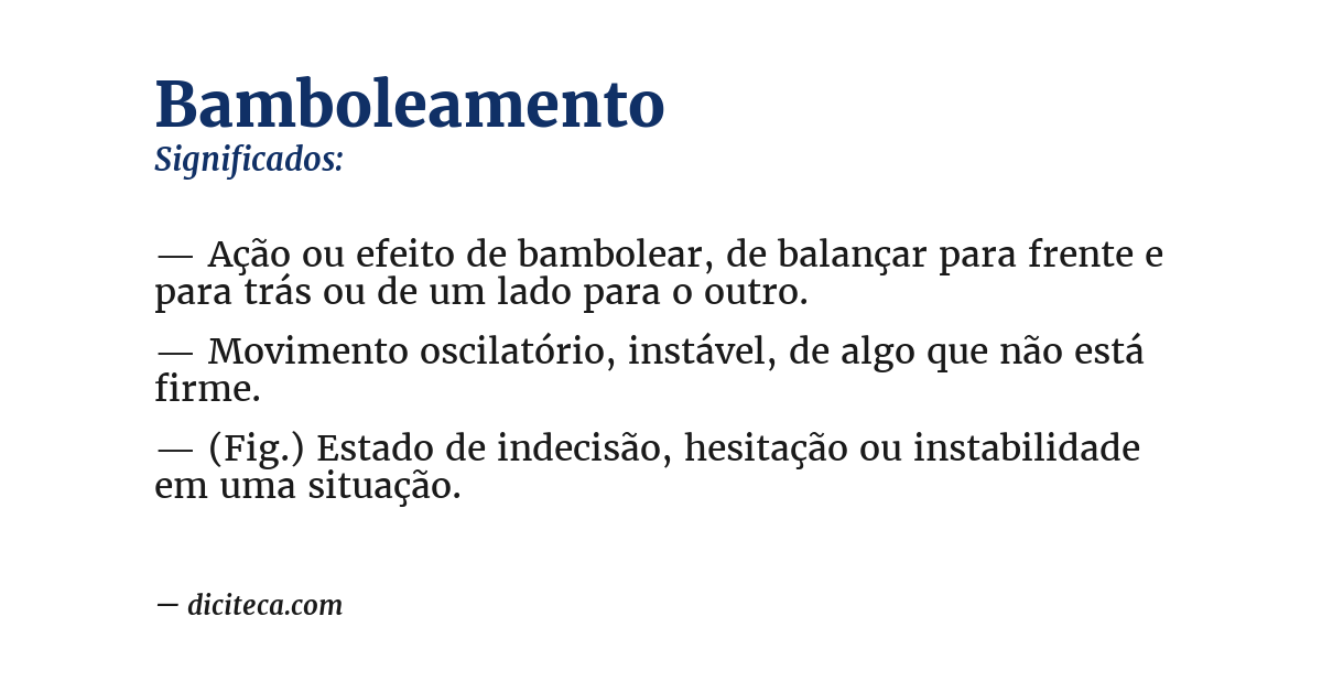 Significado de bamboleamento