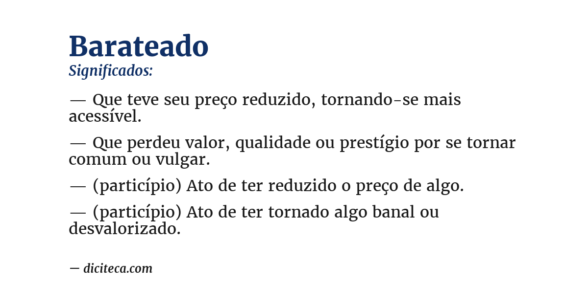 Significado de barateado