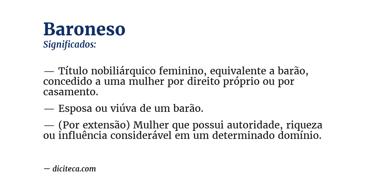Significado de baroneso