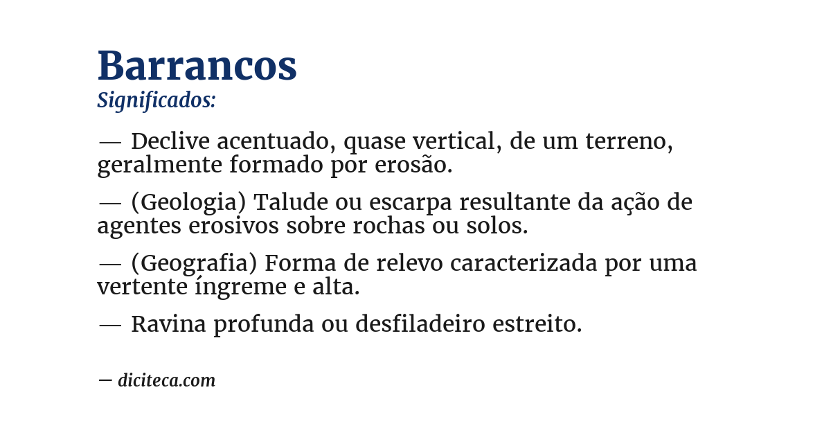Significado de barrancos