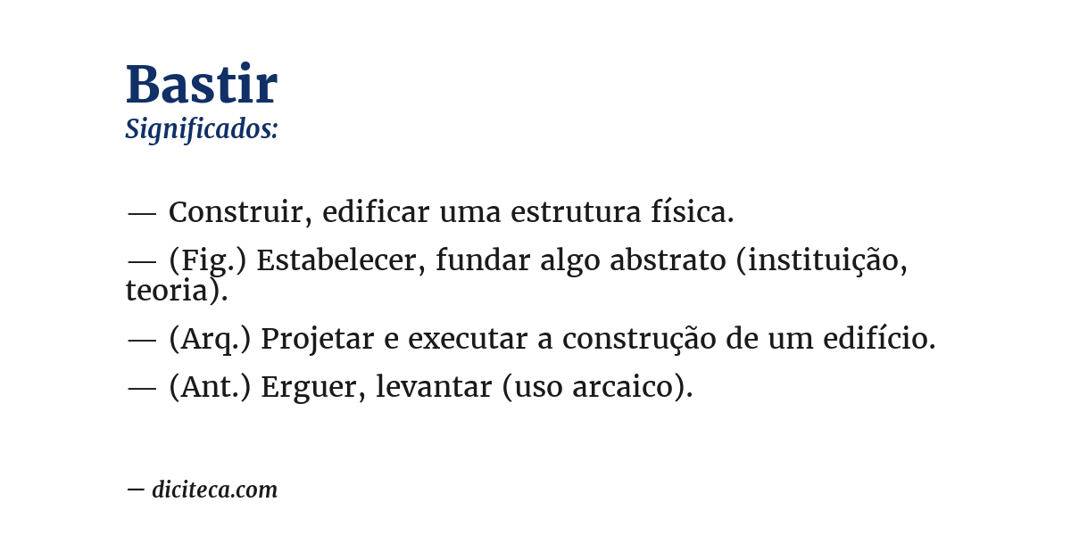Significado de bastir