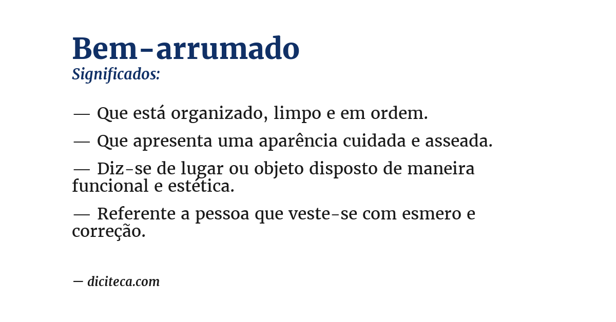 Significado de bem-arrumado
