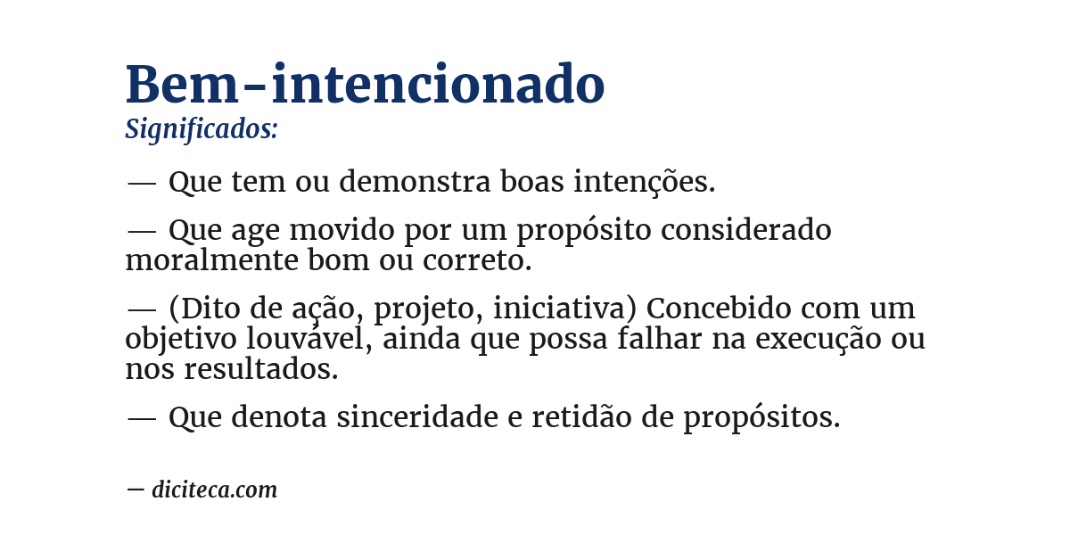 Significado de bem-intencionado