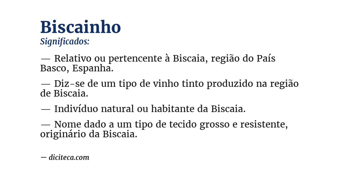 Significado de biscainho