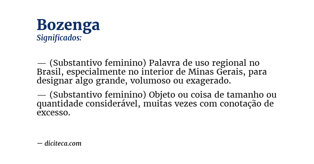 Significado de bozenga