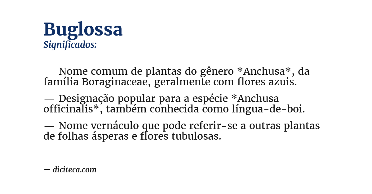 Significado de buglossa